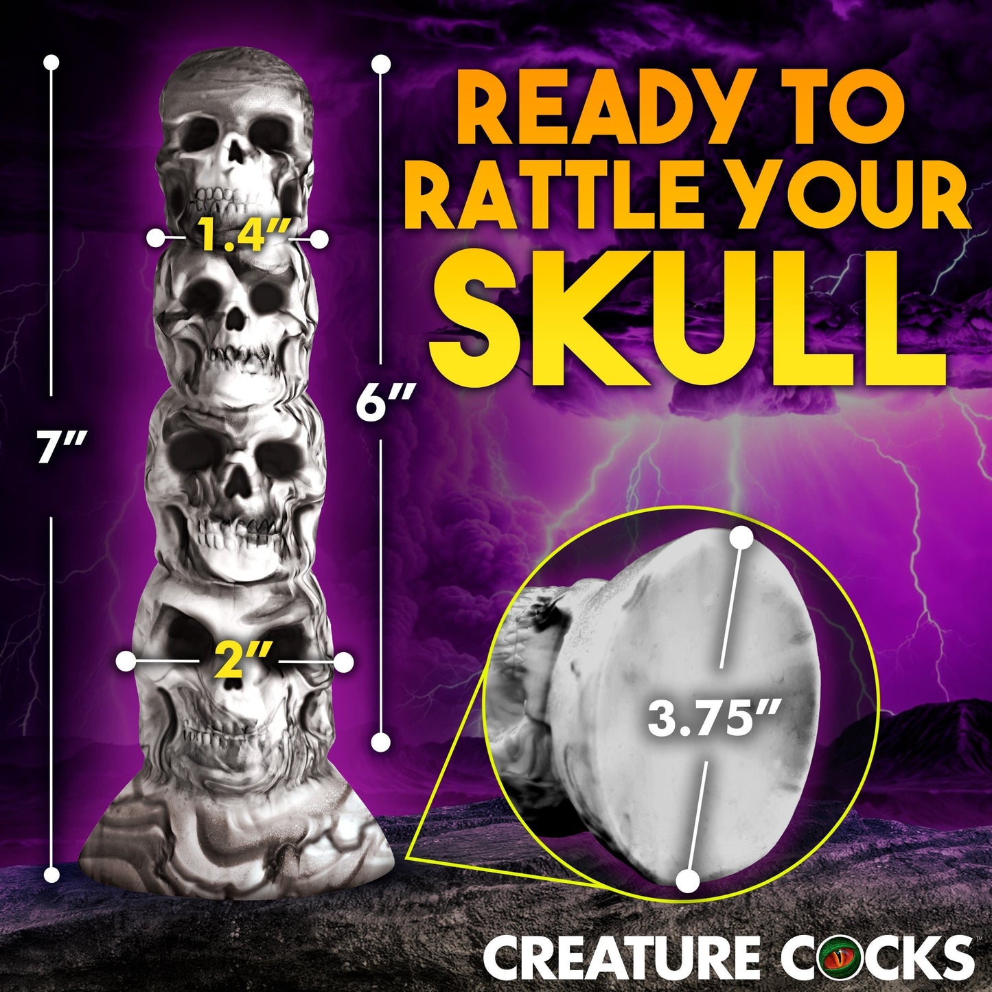 Tower of Doom Silicone Skull Dildo