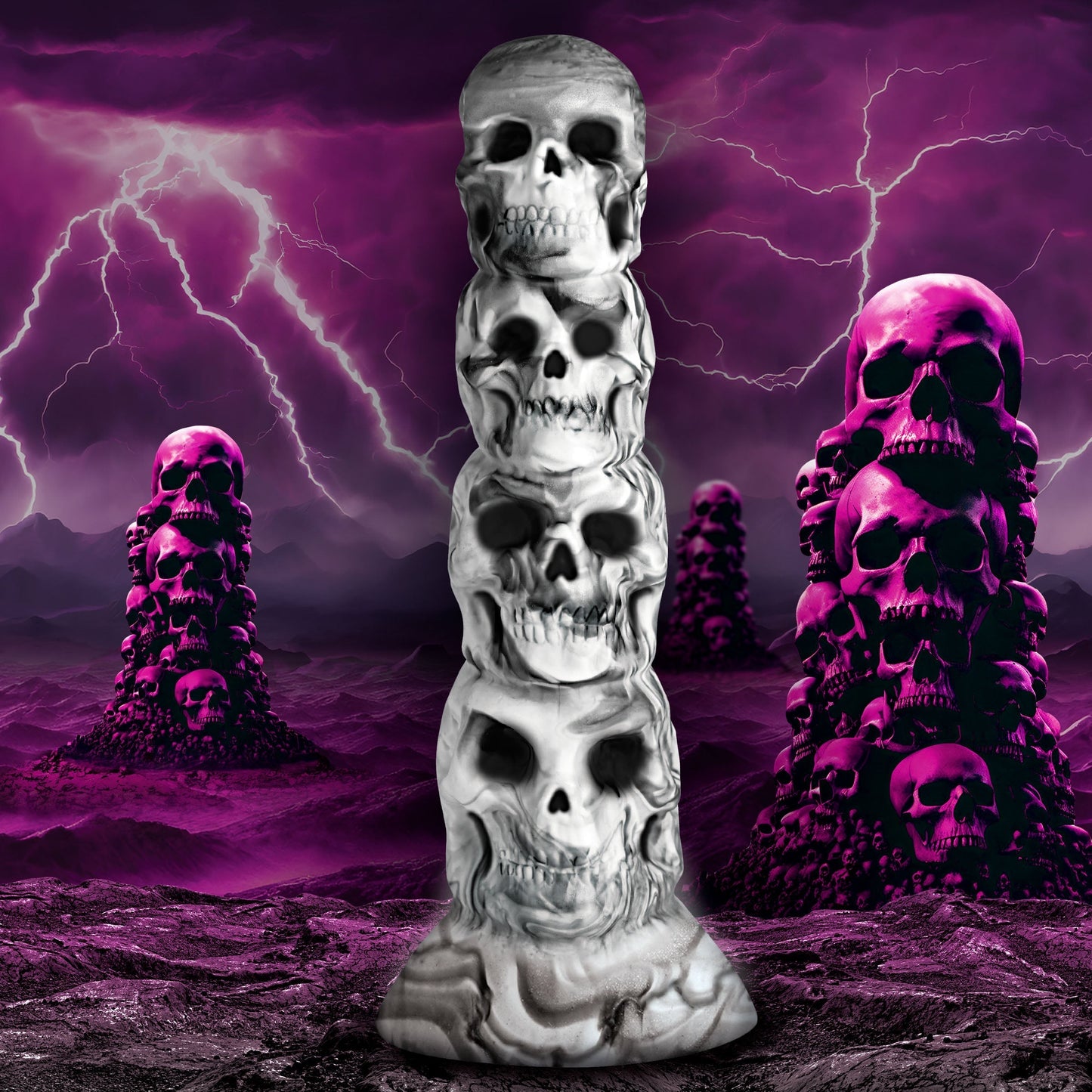 Tower of Doom Silicone Skull Dildo