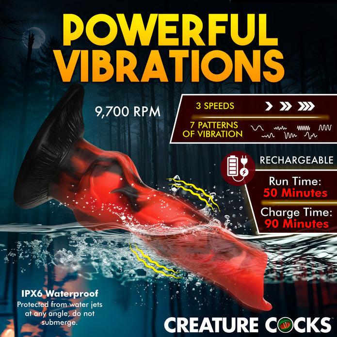 Vibra Beast Vibrating Canine Werewolf Dildo with Knot