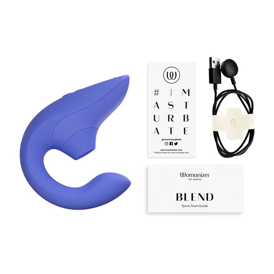 Womanizer Blend  Pleasure Air Clitoral & G-Spot Rabbit - Blue