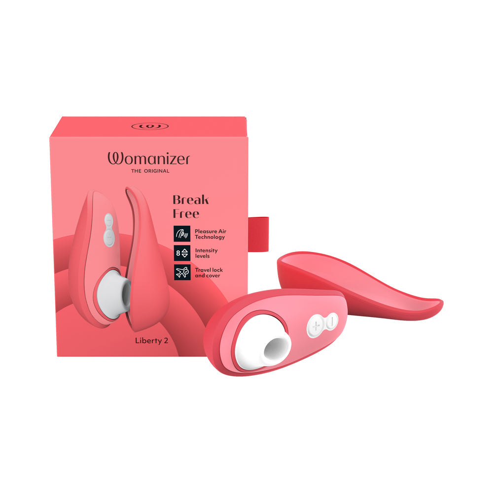 Womanizer Liberty 2 Pleasure Air Travel Sized Clitoral Stimulator - Rose