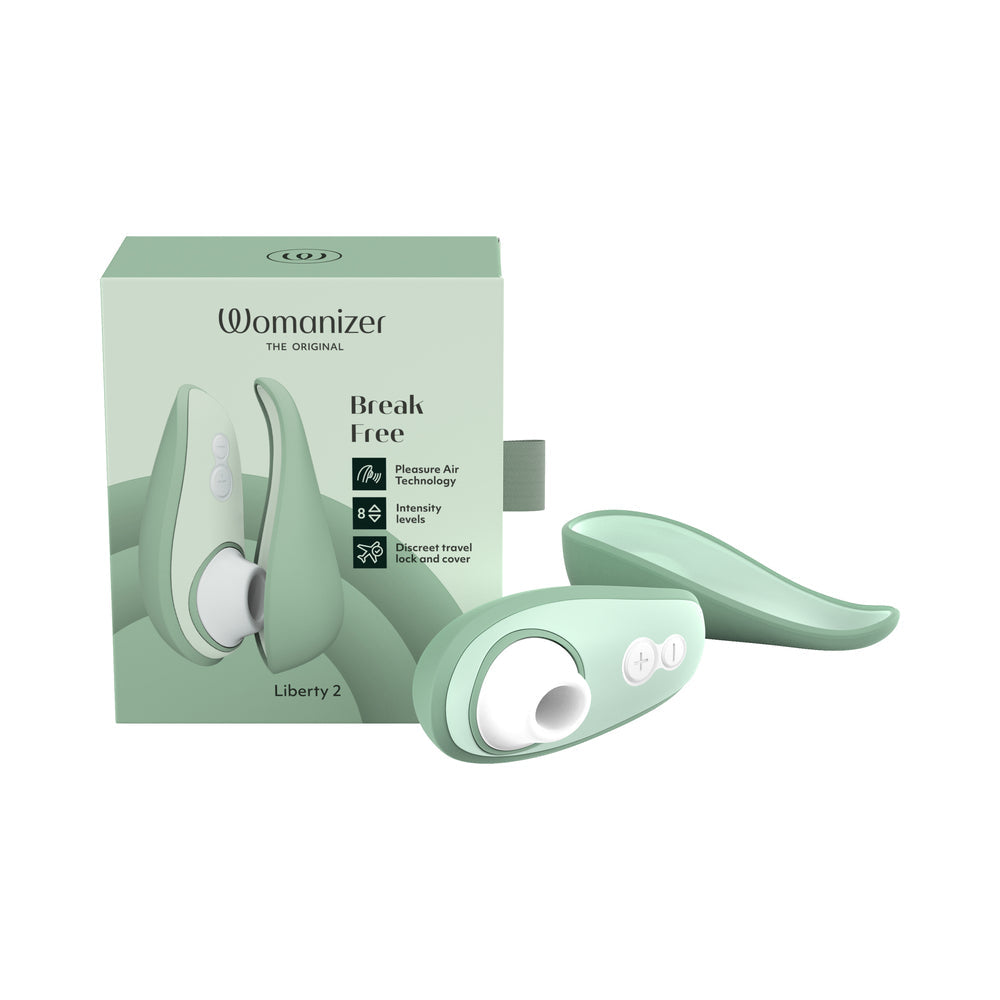 Womanizer Liberty 2 Pleasure Air Travel Sized Clitoral Stimulator - Sage