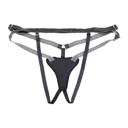Aurora High Waisted Adjustable Vegan Black Leather Strap on Harness