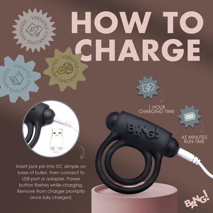 Bang! Cock Ring with Vibrating Bullet and Remote Control