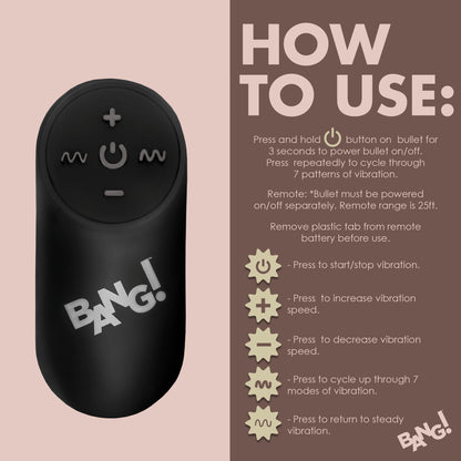 Bang! Cock Ring with Vibrating Bullet and Remote Control