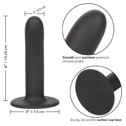 Boundless 6 Inch Smooth Black Silicone Dildo