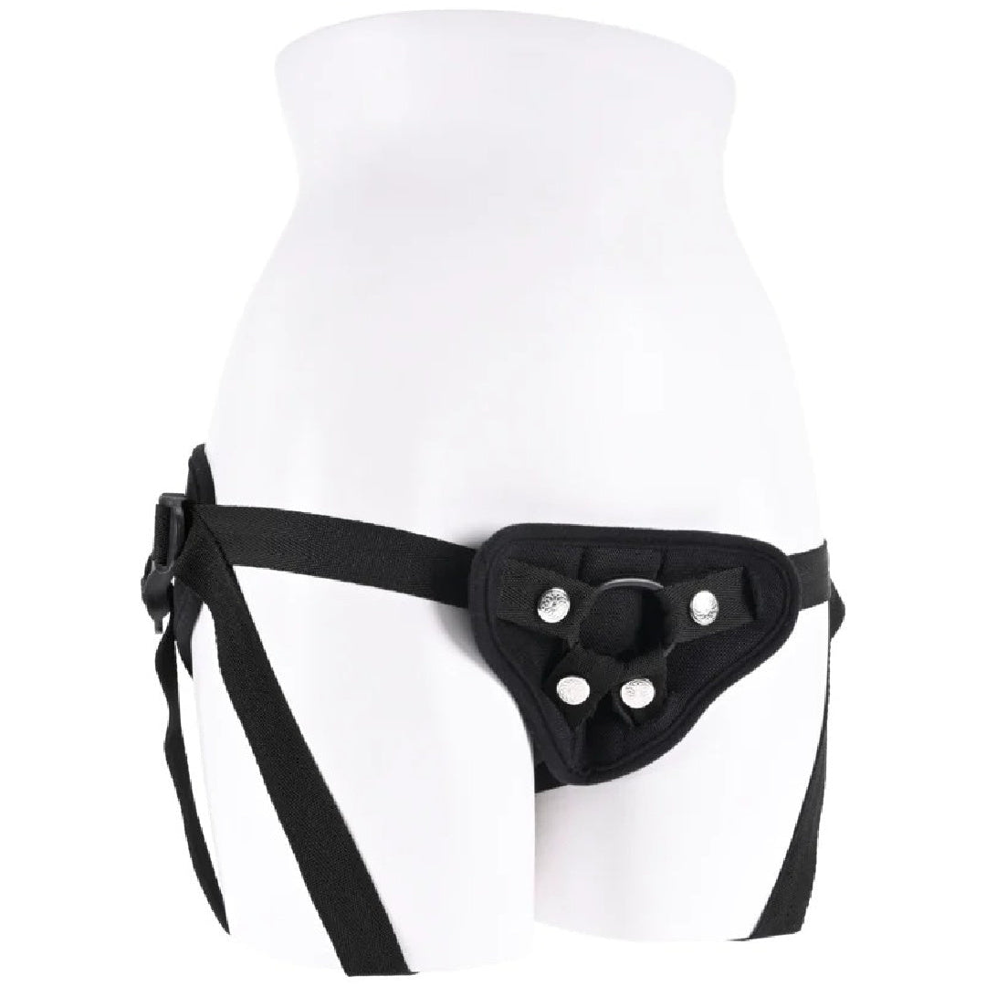 Breathable High Waisted Adjustable Black Strap On Harness