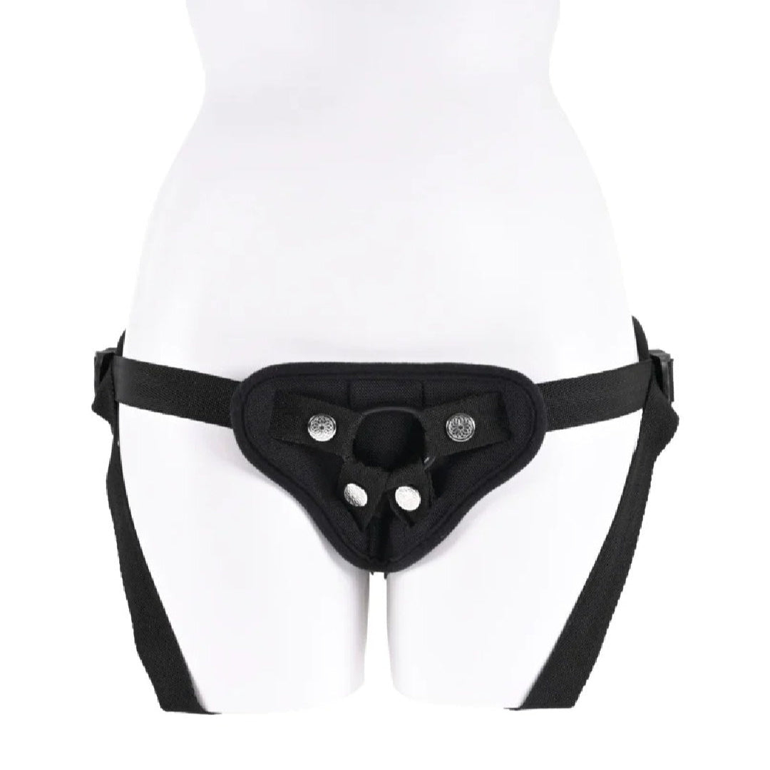 Breathable High Waisted Adjustable Black Strap On Harness