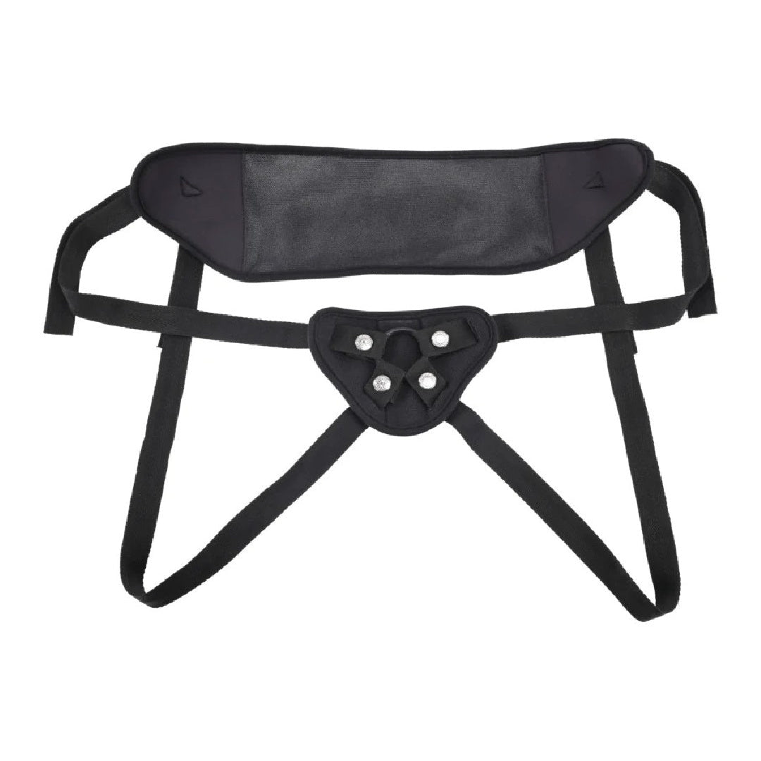 Breathable High Waisted Adjustable Black Strap On Harness