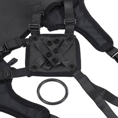 Corset High Waisted Adjustable Black Strap On Harness