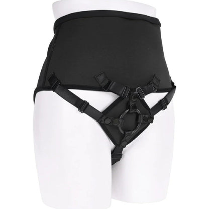Corset High Waisted Adjustable Black Strap On Harness