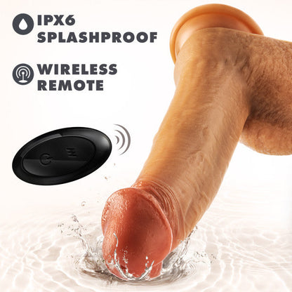Dr. Phillips 8.5 Inch Thrusting Silicone Dildo - Caramel