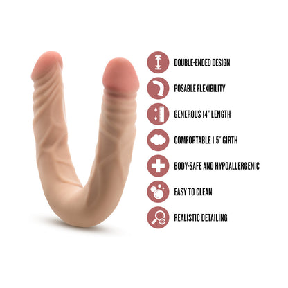 Dr. Skin Plus 14 Inch Posable Double Dildo - Vanilla