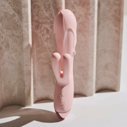 Elora Dual Motor Rabbit Vibrator with Double Teasers - Pale Pink