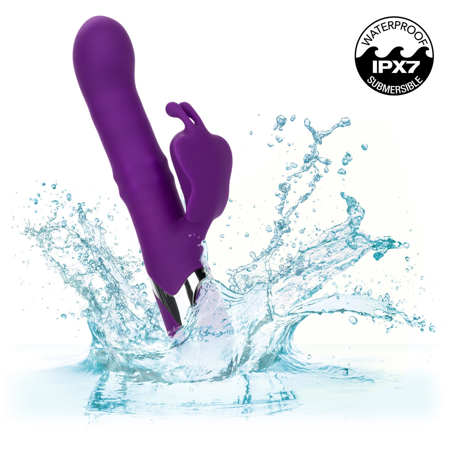 Enchanted Flutter Thrusting and Rotating Rabbit Vibrator - Purple