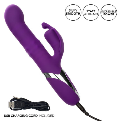 Enchanted Flutter Thrusting and Rotating Rabbit Vibrator - Purple