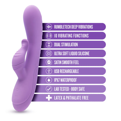 Evelyn Beginner G-Spot Rabbit Vibrator - Purple