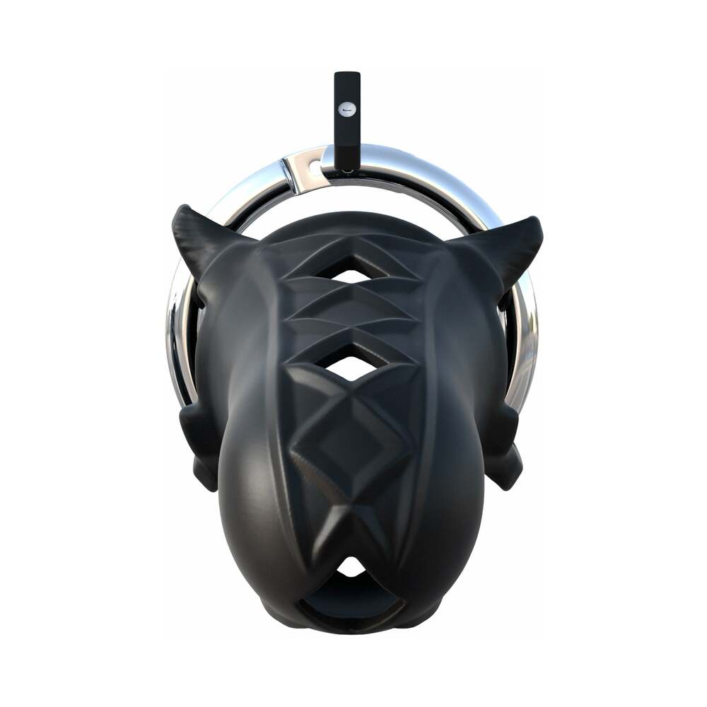 Extreme Silicone Cock Blocker Locking Chastity Cage Black