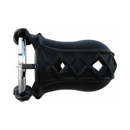 Extreme Silicone Cock Blocker Locking Chastity Cage Black