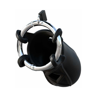 Extreme Silicone Cock Blocker Locking Chastity Cage Black
