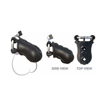 Extreme Silicone Cock Blocker Locking Chastity Cage Black