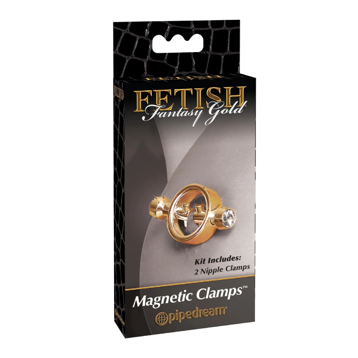 Fetish Fantasy Gold Magnetic Nipple Clamps with Diamond Tips