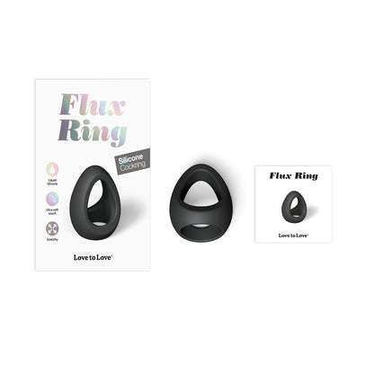 Flux Stretchy Black Silicone Cock and Ball Ring