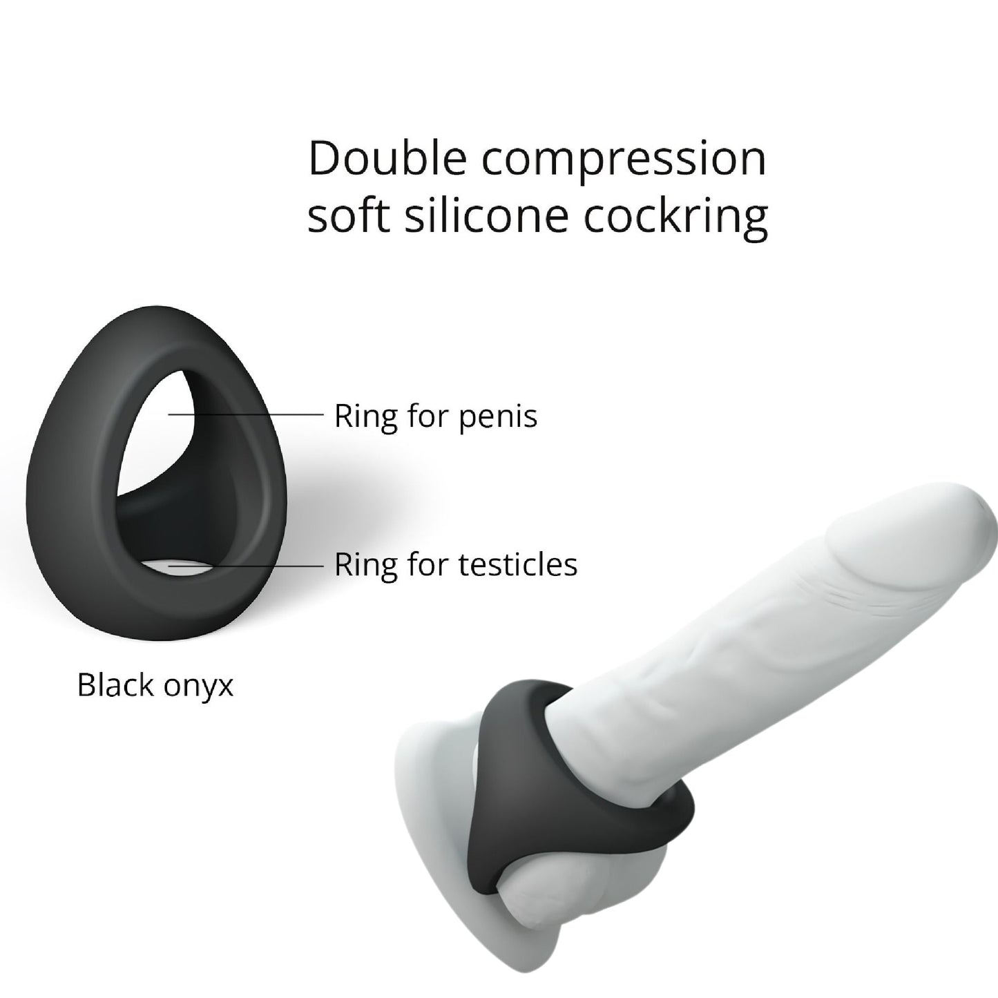 Flux Stretchy Black Silicone Cock and Ball Ring