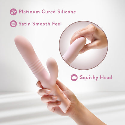 Fraya Thrusting Shaft Powerful Rabbit Vibrator - Pale Pink