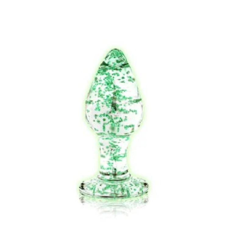 Glow in the Dark Glass Anal Plug - Small