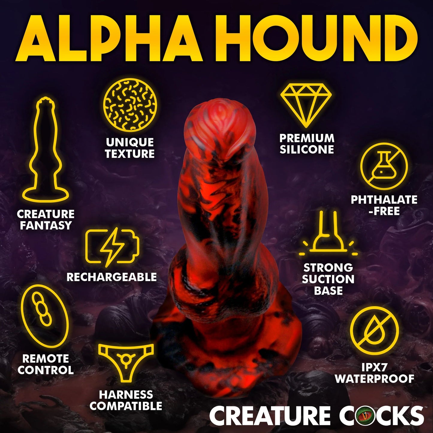 Hell Wolf Thrusting & Vibrating Silicone Werewolf Dildo with Remote