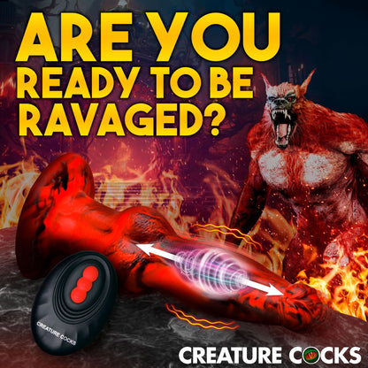 Hell Wolf Thrusting & Vibrating Silicone Werewolf Dildo with Remote