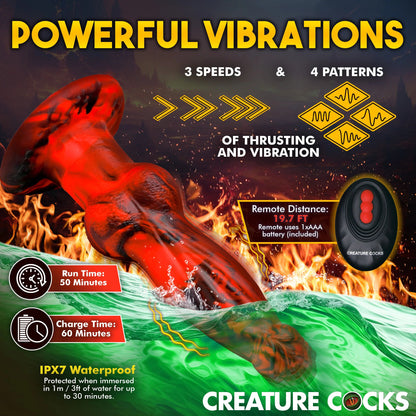 Hell Wolf Thrusting & Vibrating Silicone Werewolf Dildo with Remote