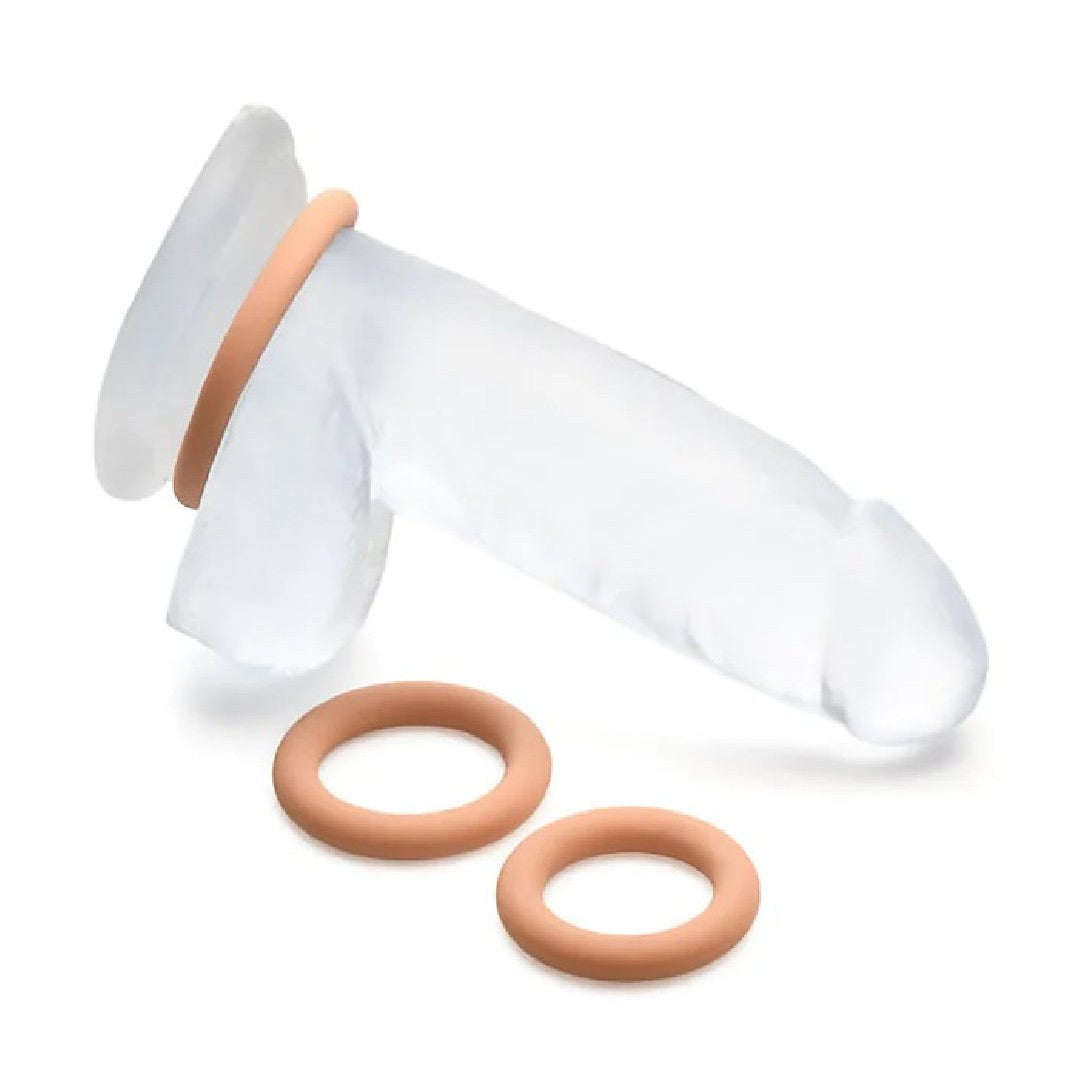 Jock Discreet Stretchy Silicone Cock Ring Set of 3 - Caramel
