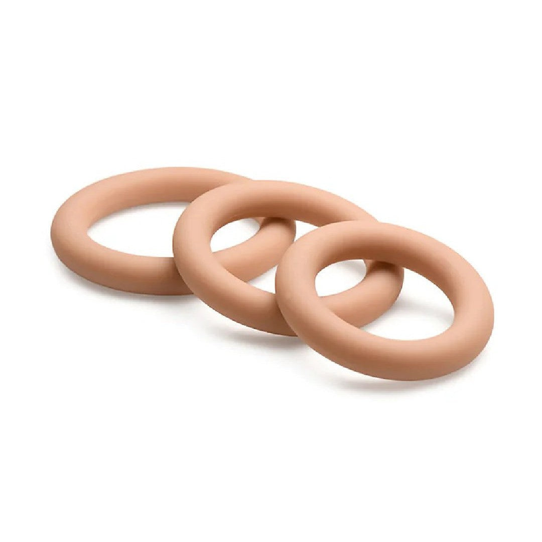 Jock Discreet Stretchy Silicone Cock Ring Set of 3 - Caramel