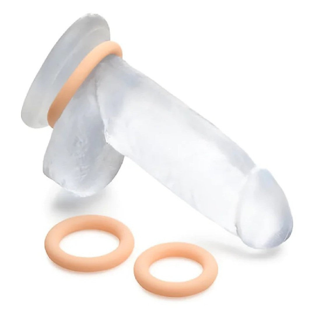Jock Discreet Stretchy Silicone Cock Ring Set of 3 - Vanilla