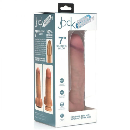 Jock Dual Density Silicone 7 Inch Dildo with Balls & Suction Cup - Vanilla