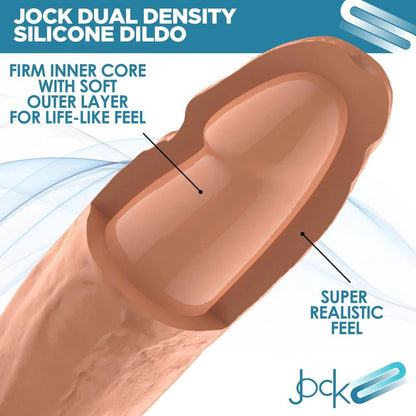 Jock Dual Density Silicone 7 Inch Dildo with Balls & Suction Cup - Vanilla
