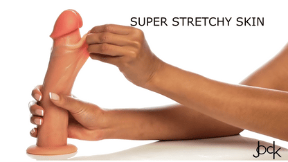 Jock Real Skin 8 Inch Silicone Suction Cup Dildo - Vanilla