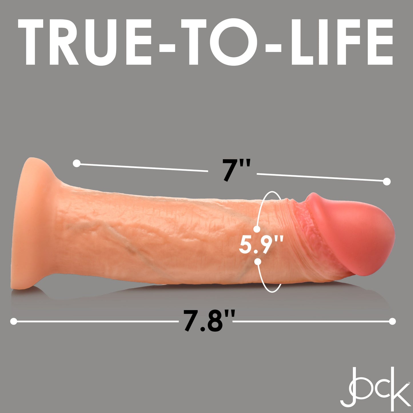 Jock Real Skin 8 Inch Silicone Suction Cup Dildo - Vanilla