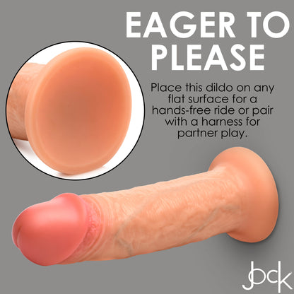 Jock Real Skin 8 Inch Silicone Suction Cup Dildo - Vanilla