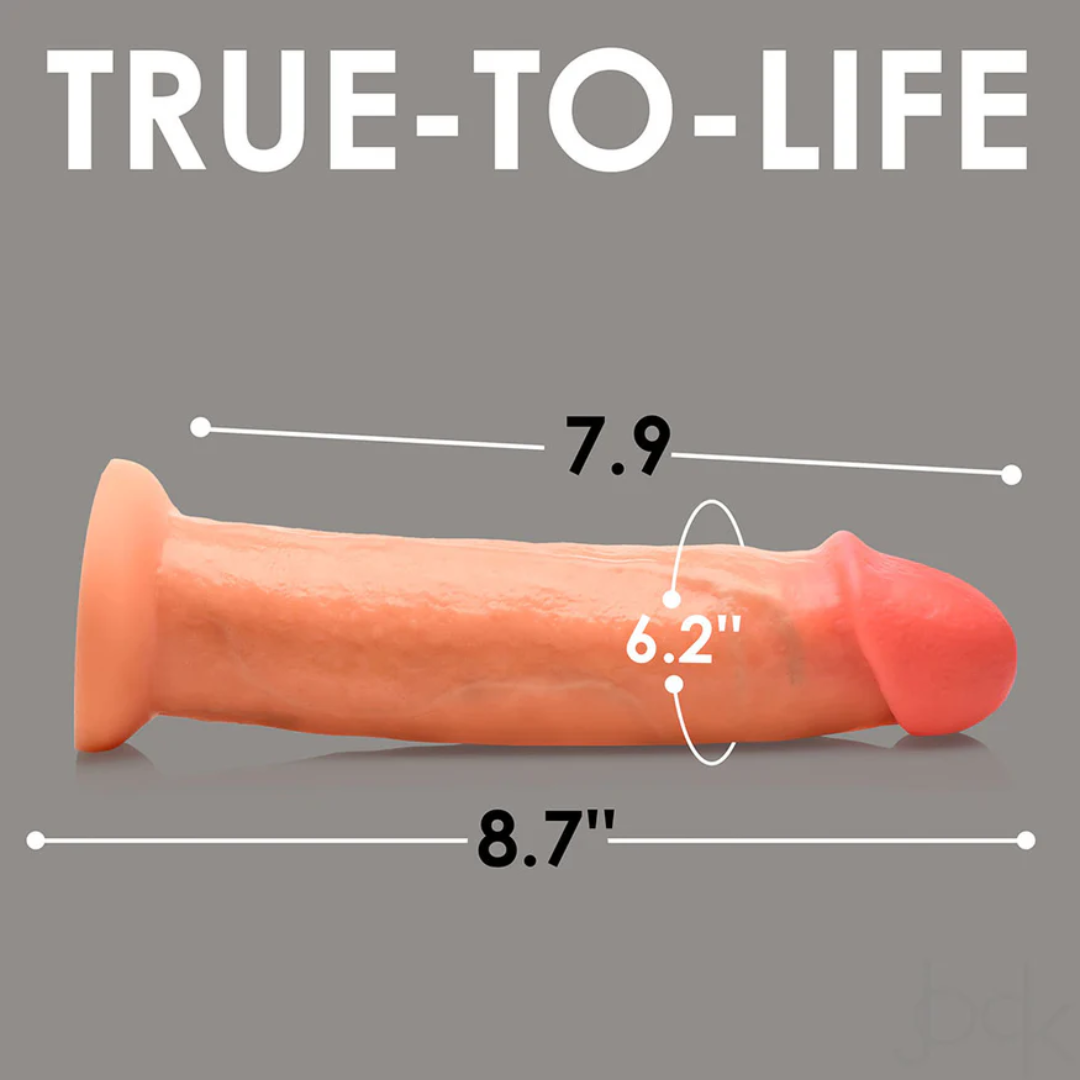Jock Real Skin 8.5 Inch Silicone Suction Cup Dildo - Vanilla