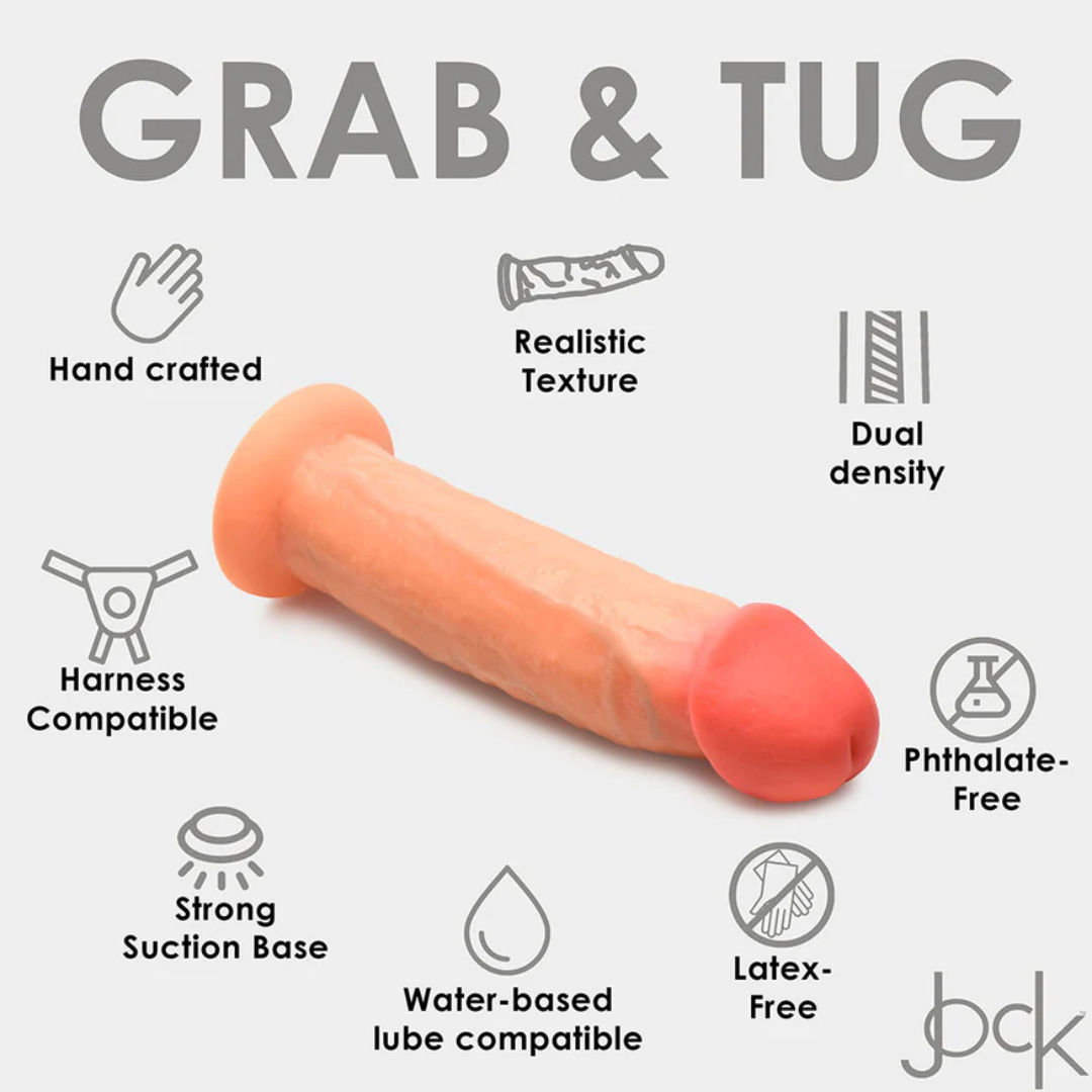 Jock Real Skin 8.5 Inch Silicone Suction Cup Dildo - Vanilla