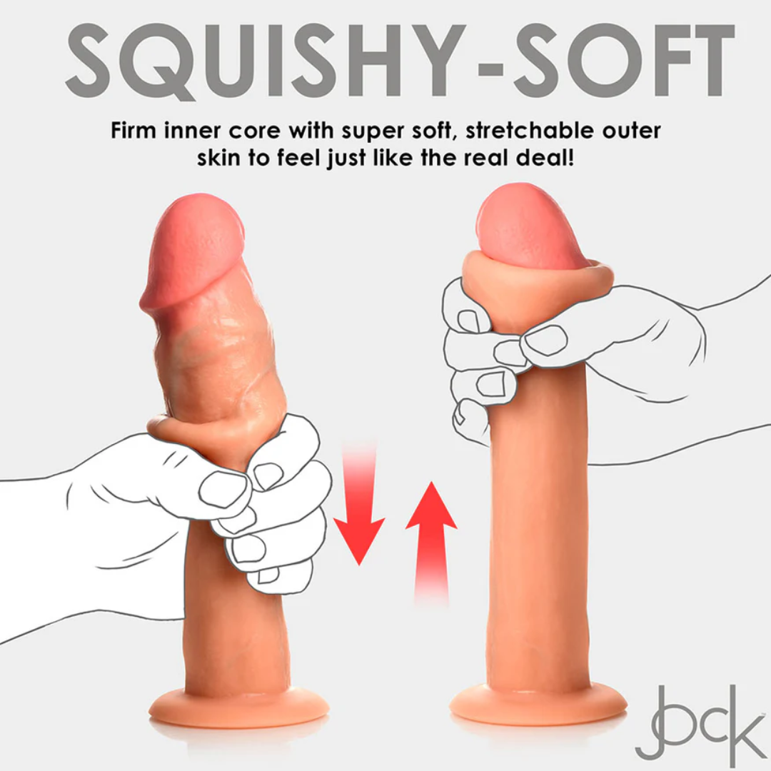 Jock Real Skin 8.5 Inch Silicone Suction Cup Dildo - Vanilla