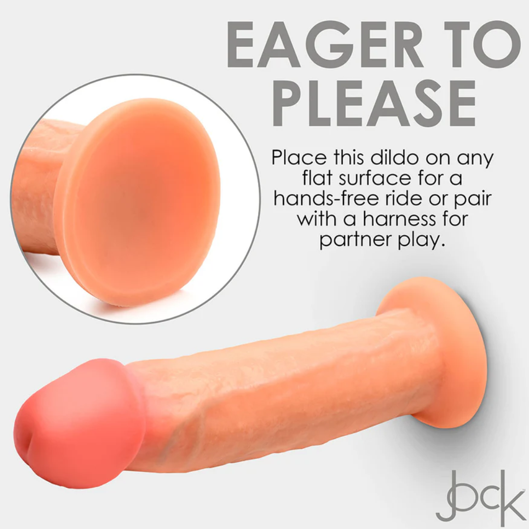 Jock Real Skin 8.5 Inch Silicone Suction Cup Dildo - Vanilla
