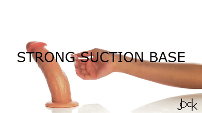 Jock Real Skin Vibrating 8 Inch Silicone Suction Cup Dildo - Vanilla