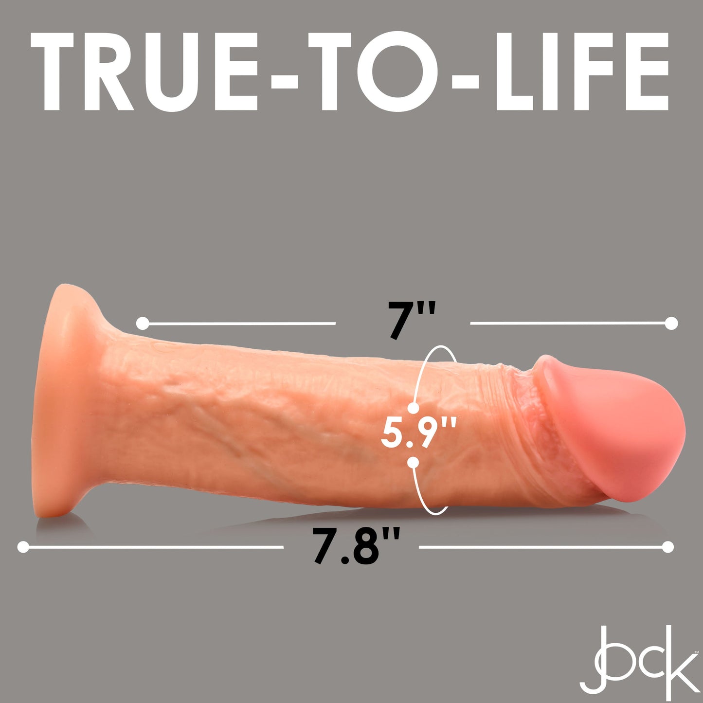 Jock Real Skin Vibrating 8 Inch Silicone Suction Cup Dildo - Vanilla