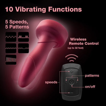 Matrix Rimming Vibrating Gyrating Butt Plug with Remote - Red
