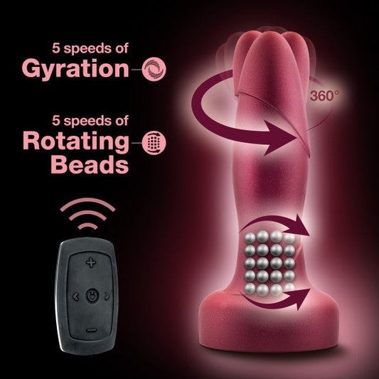 Matrix Rimming Vibrating Gyrating Butt Plug with Remote - Red