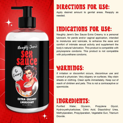 Naughty Jane's Creamy Cum Sex Sauce Lubricant 16oz